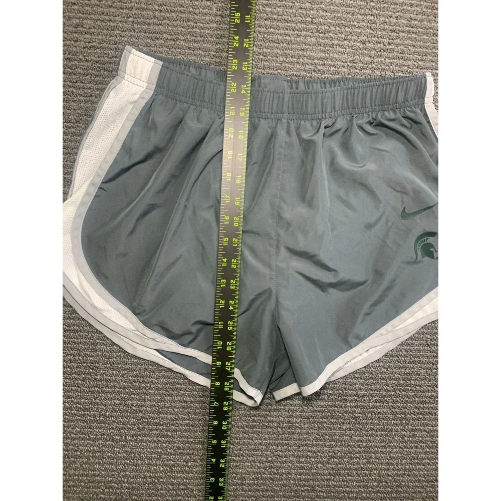 Nike Michigan State Spartans Running Shorts Womens Large Gray NCAA Dri-FIT Lined